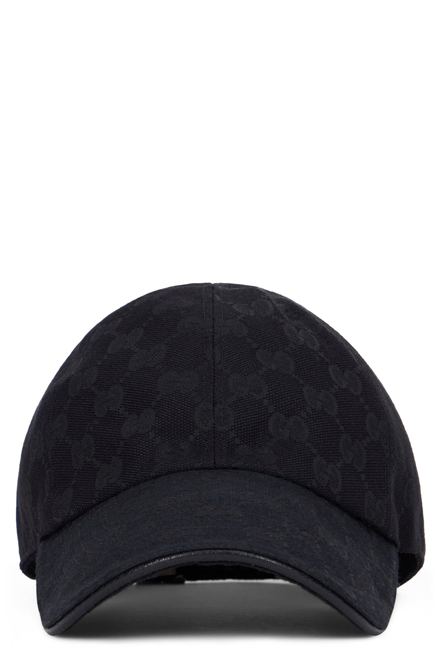 Cap With Adjustable Brim, Black Cotton Hat