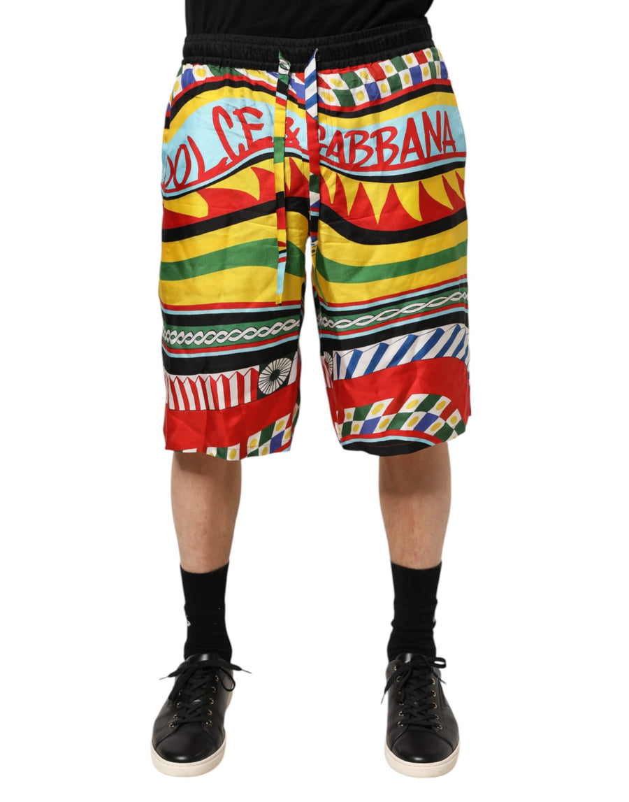 Dolce & Gabbana 100% Silk bermuda shorts in multicolor