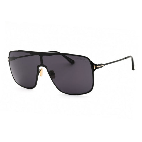 Tom Ford Sunglasses Shield Full Rim, Shiny Black Frame And Smoke Lens Ft117301a