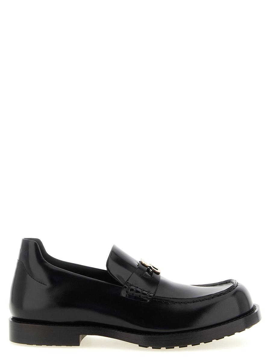 Balenciaga Shiny Calf Leather Loafer — Black