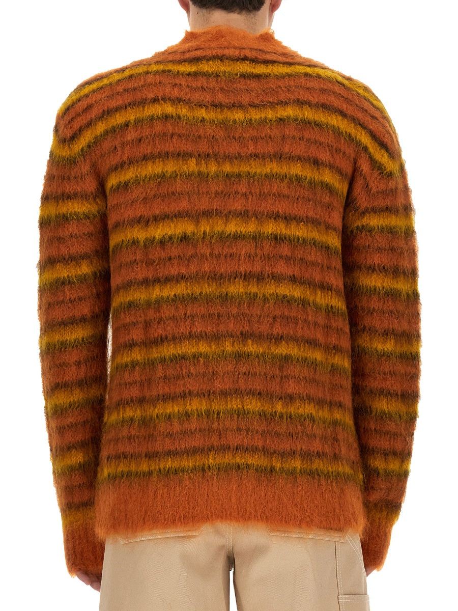 V-Neck Cardigan Multicolour Mohair Knit Jumpers