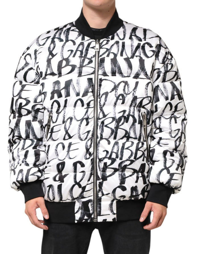 Dolce & Gabbana 100% Polyester bomber jacket in white