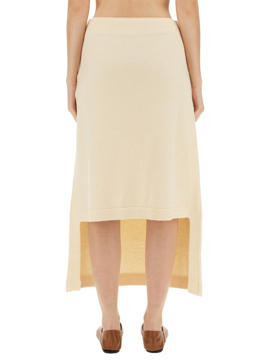 Midi Skirt Ivory Wool