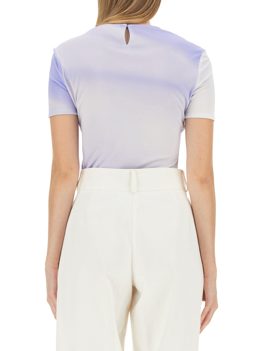 T-Shirt With Logo Azure Viscose T-shirts