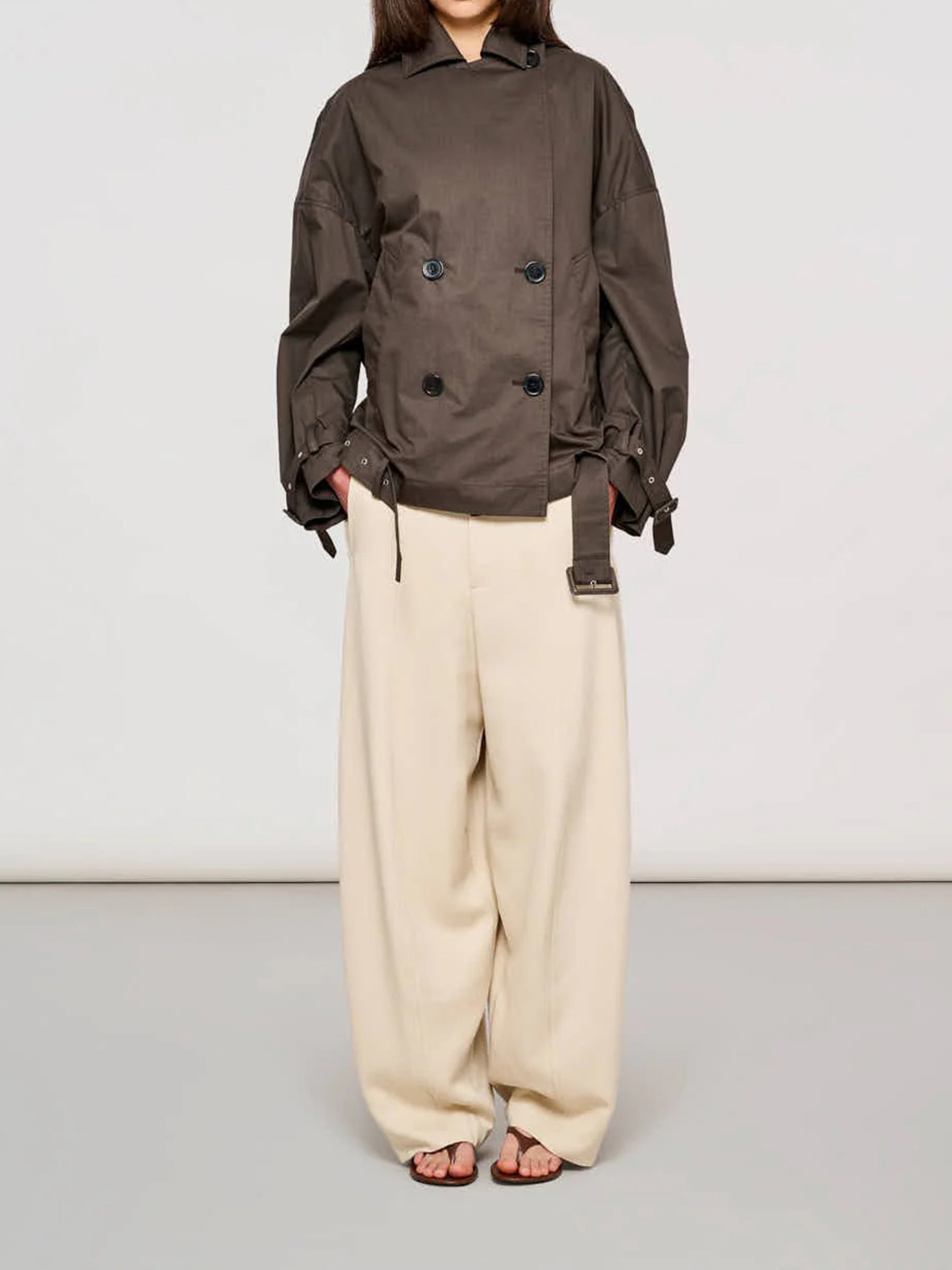 Carcoat Cotone Smerigliato Brown Cappotto