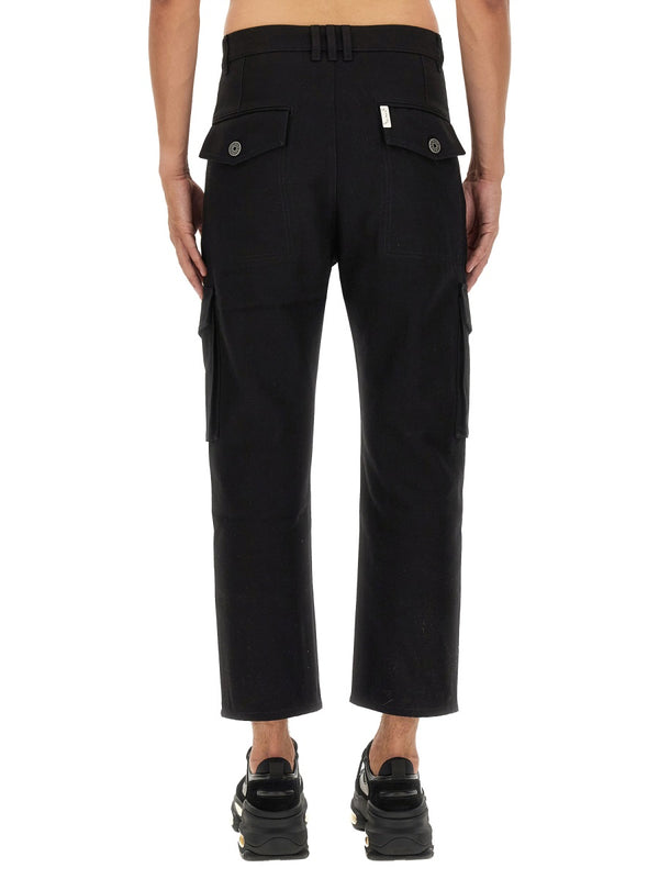 Cargo Pants Black Cotton Trousers