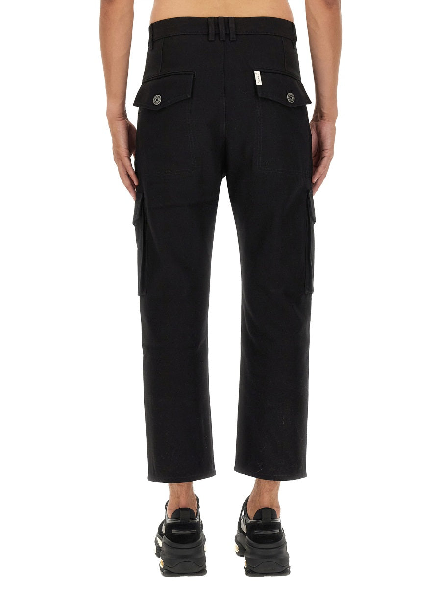 Cargo Pants Black Cotton Trousers