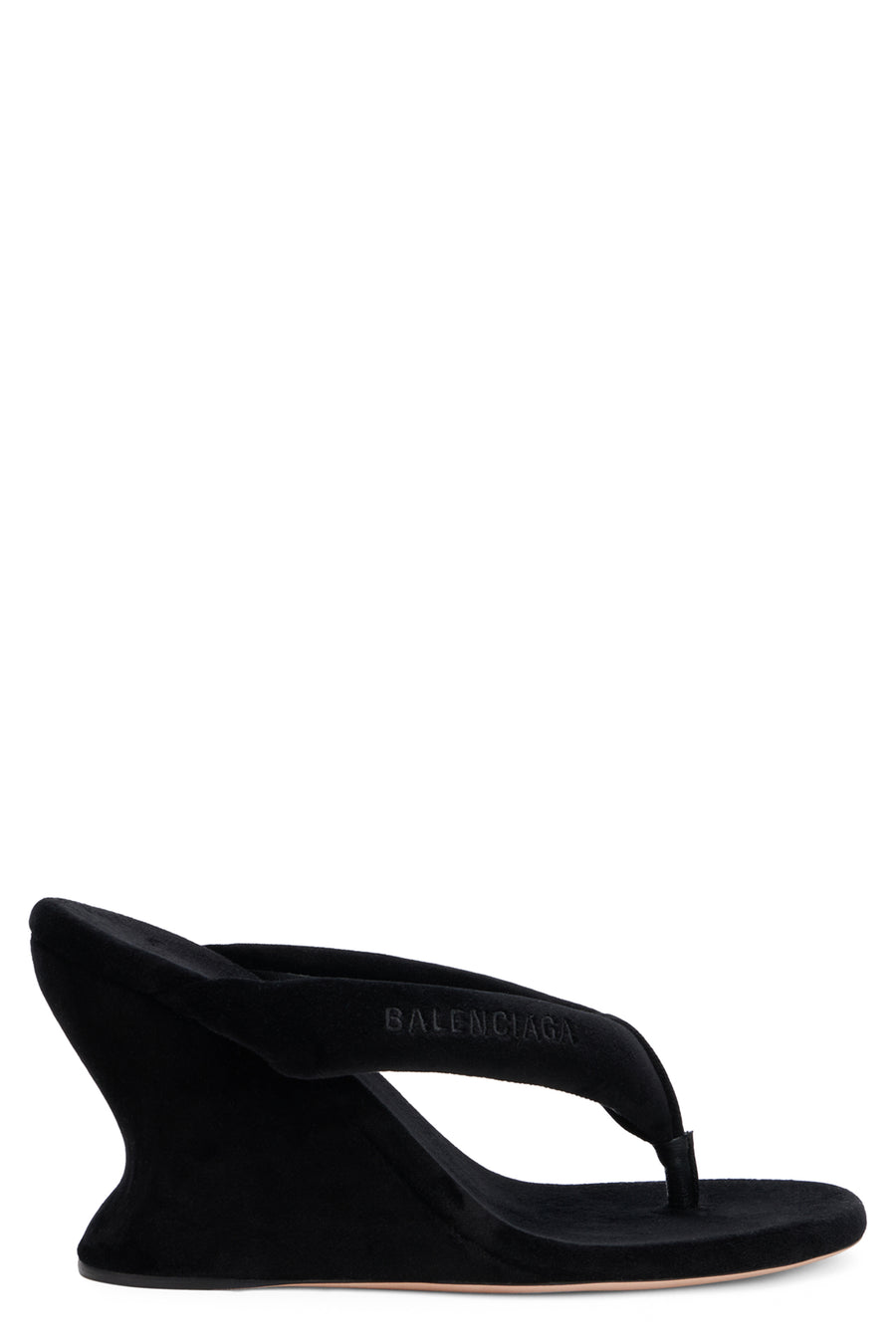 Wedge Sandals Black Cotton