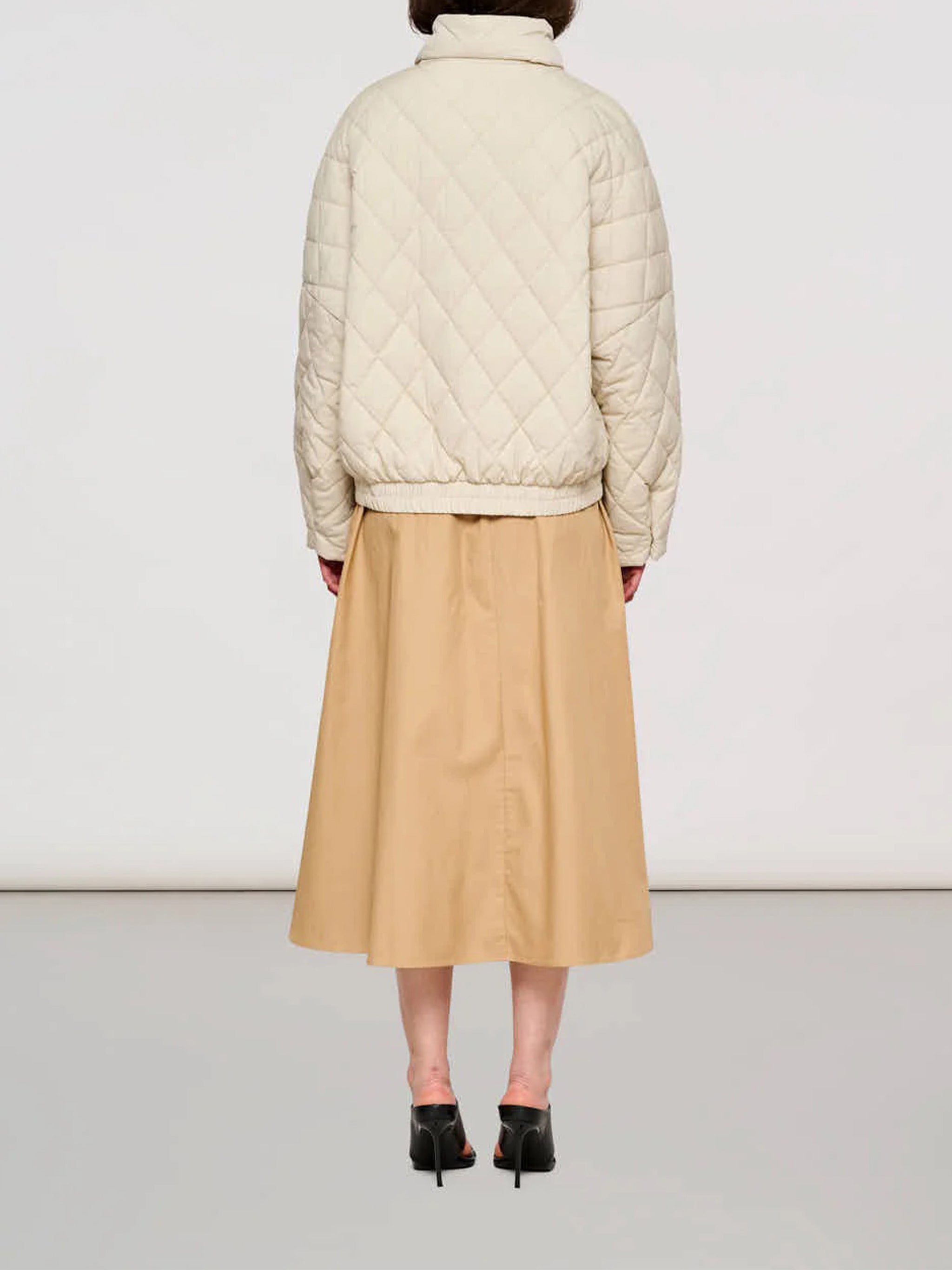 Puffer Jacket Shiny Nylon White Giacca