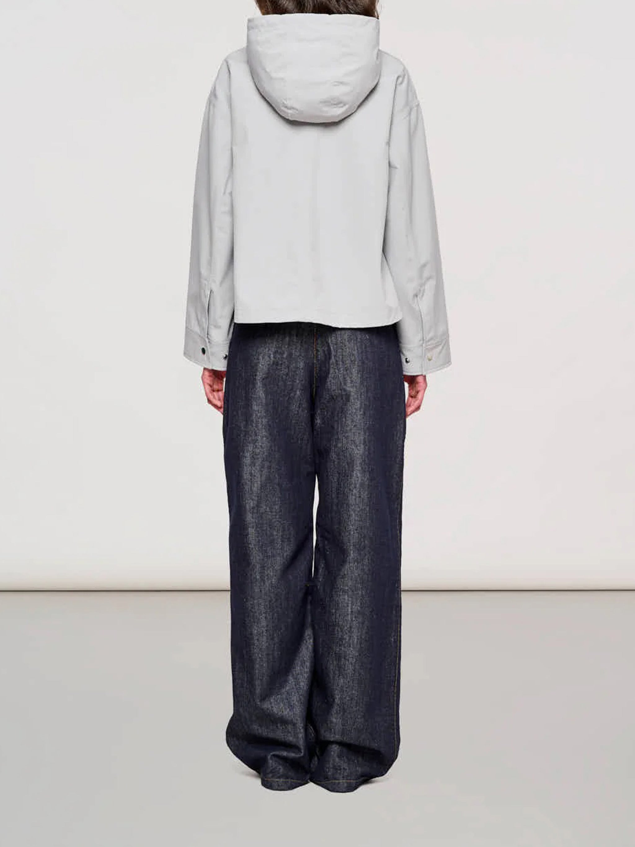 Short Parka Two Layers Blue Cappotto