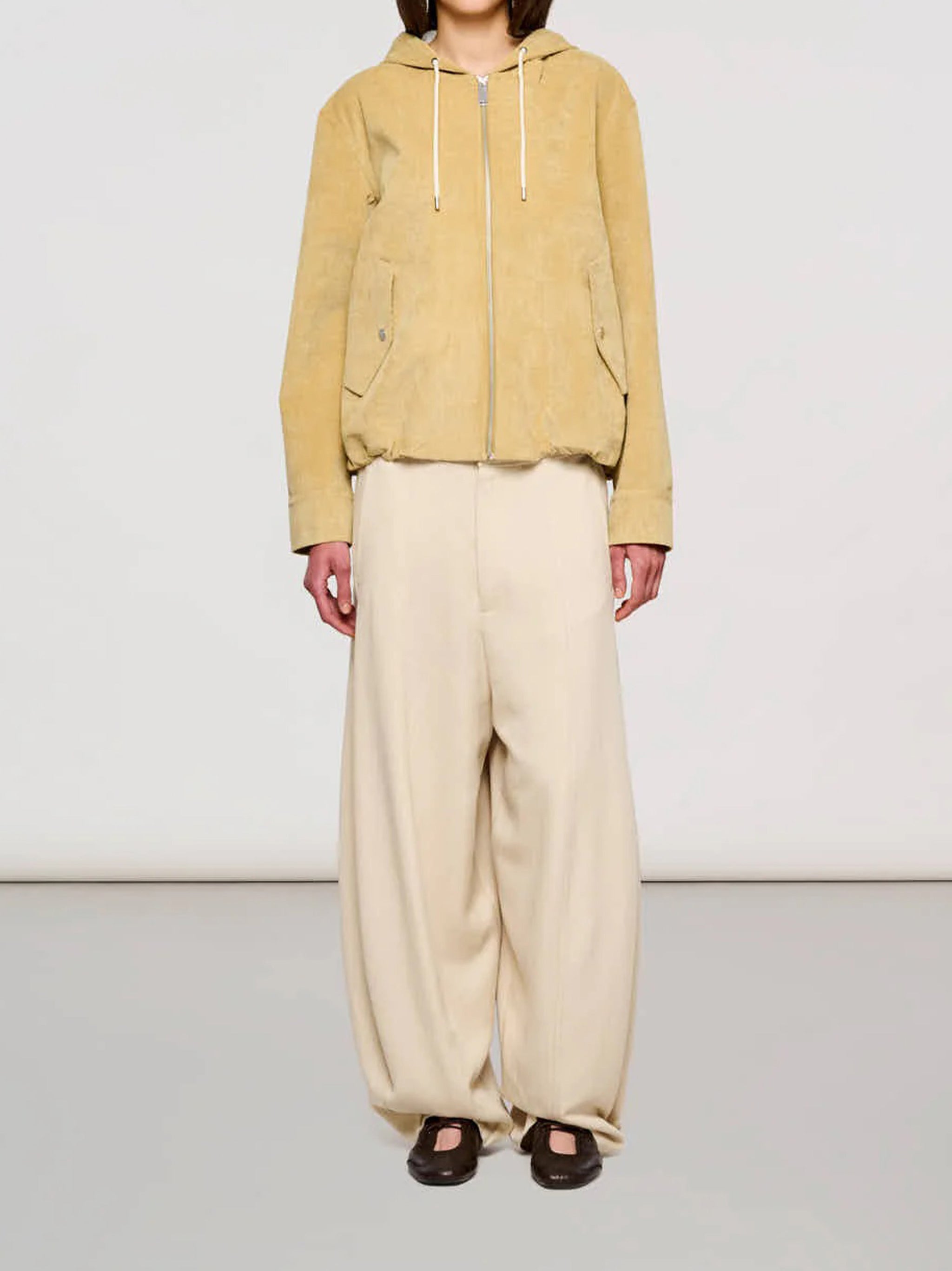 Parka Velluto Laminato Green Cappotto
