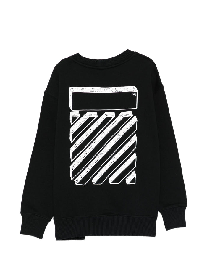 Scribble Diag Crewneck Black Felpa