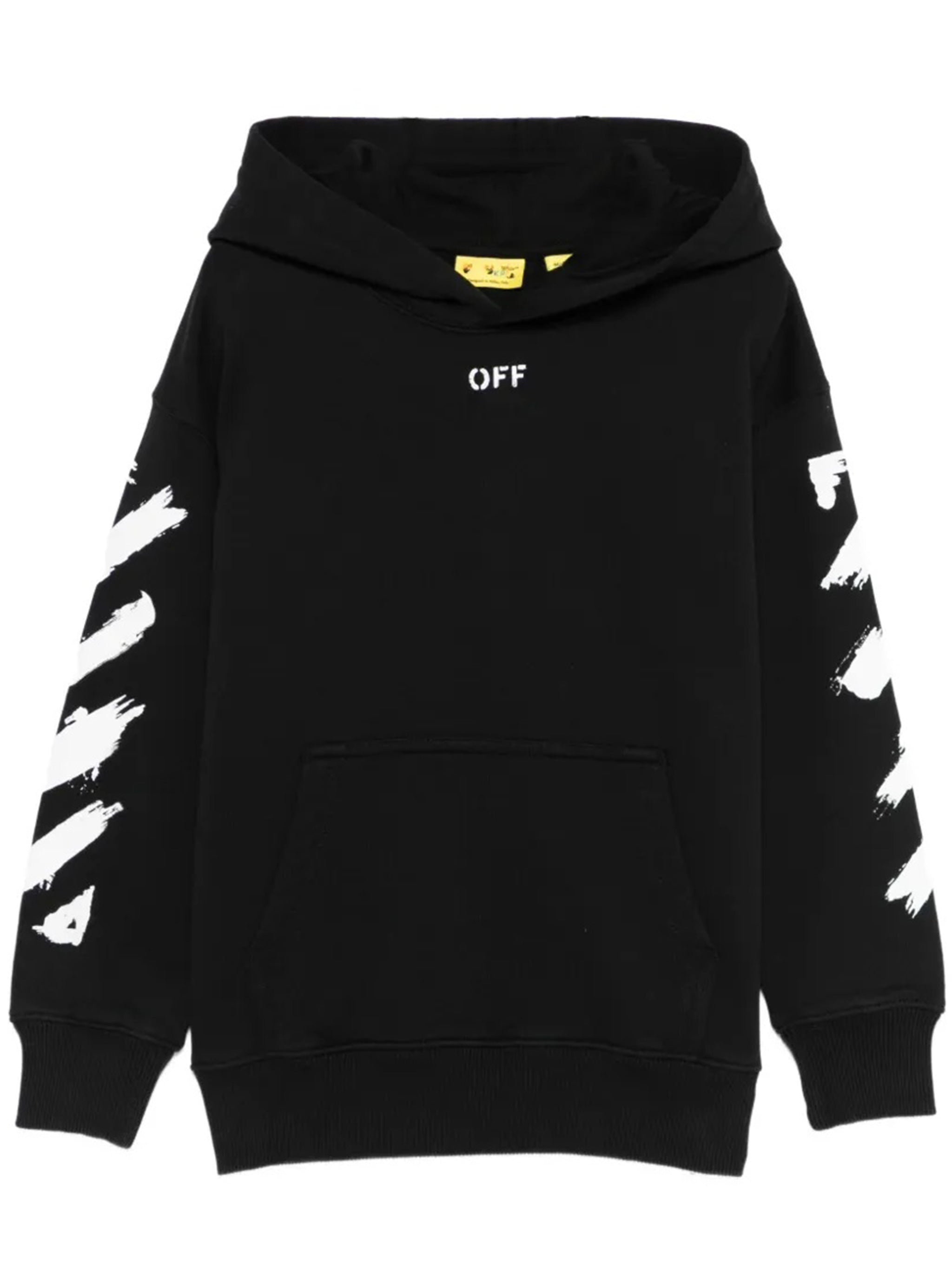 Diag Paint Hoodie Black Felpa