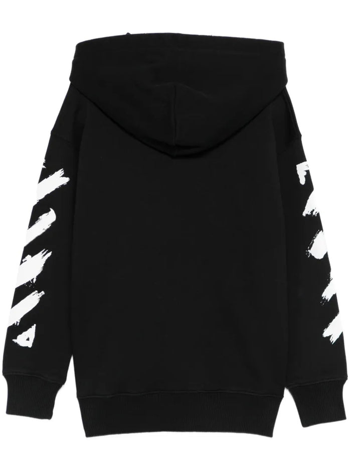 Diag Paint Hoodie Black Felpa