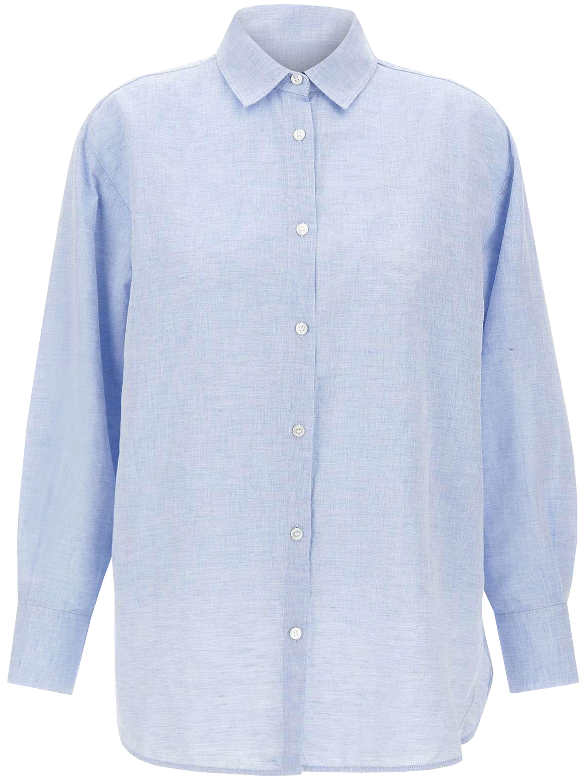 Cotton Linen Yd Boyfriend Blue Co Li Camicia