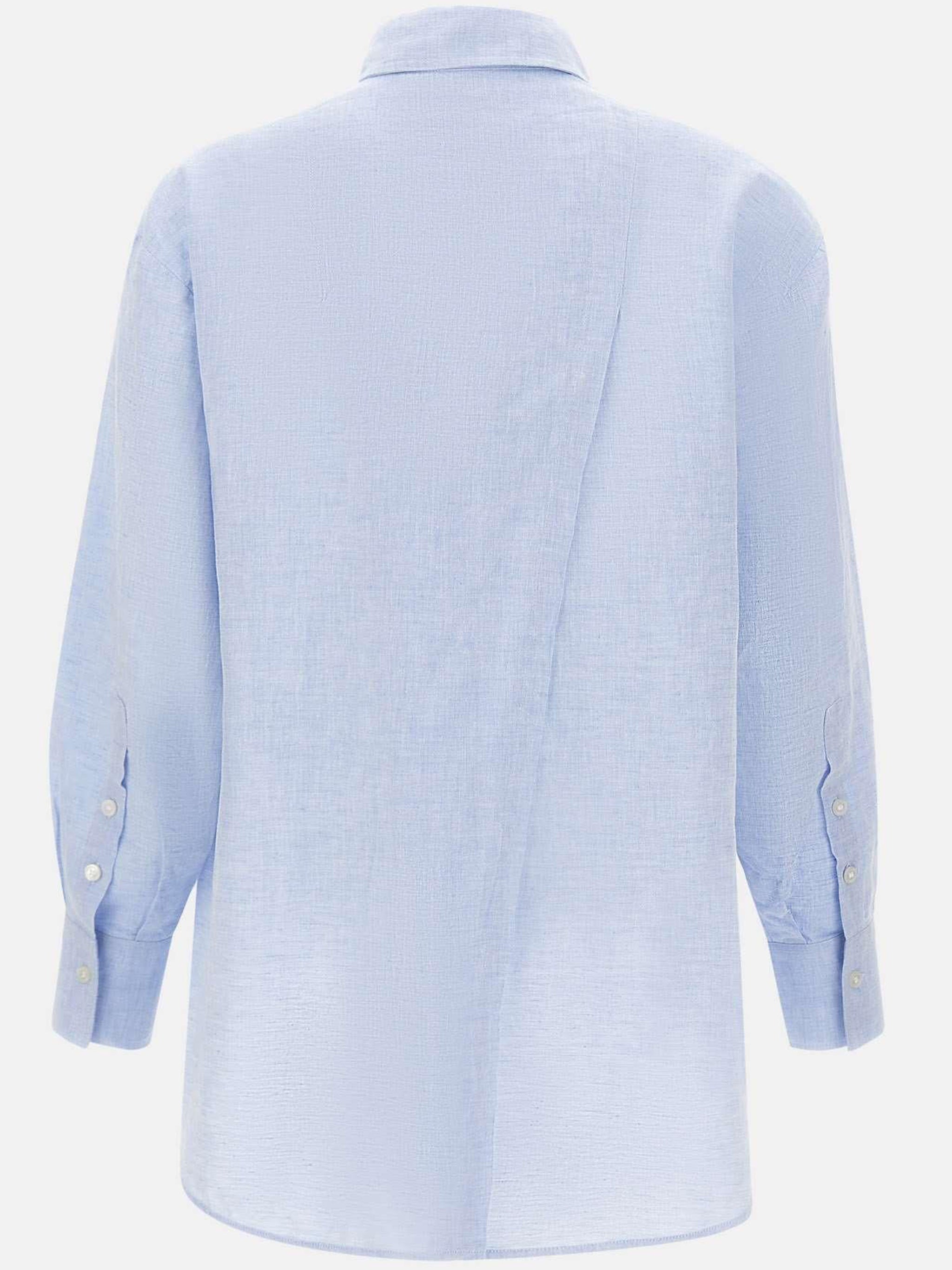 Cotton Linen Yd Boyfriend Blue Co Li Camicia