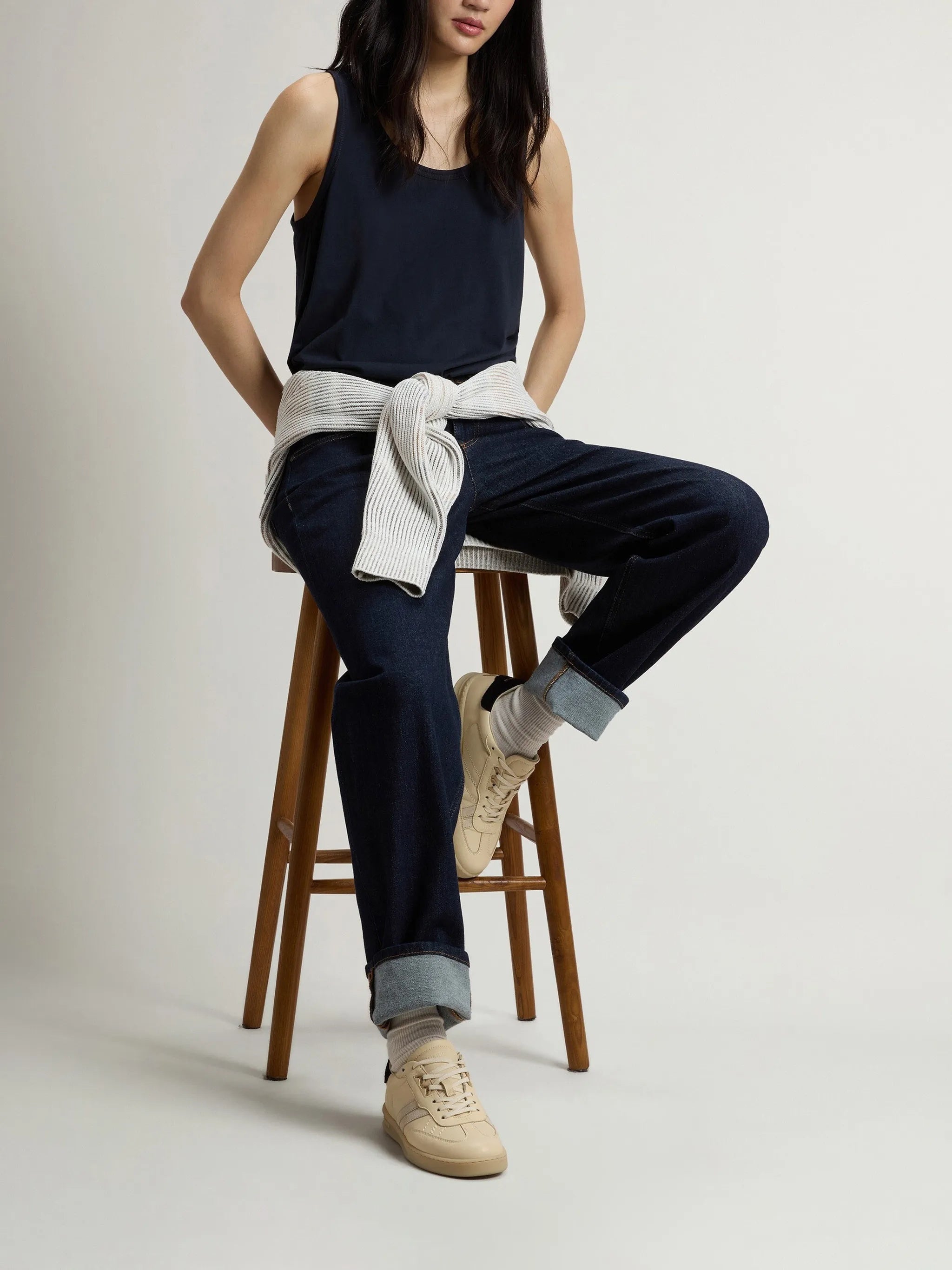 Luxe Jersey Tank Top Blue Co Mo T-shirt