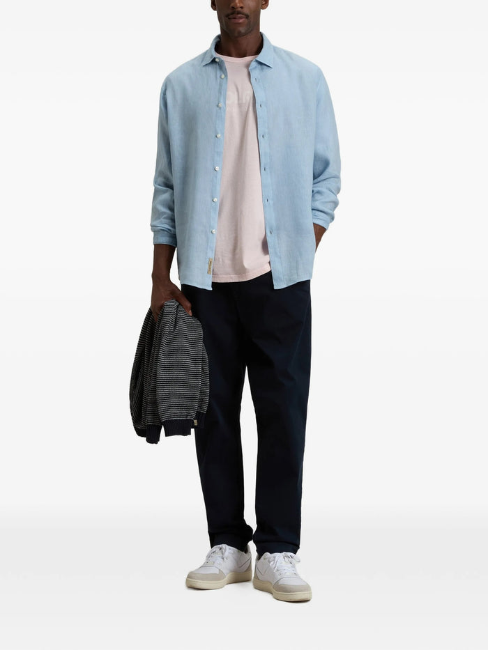 Linen Shirt Blue Camicia