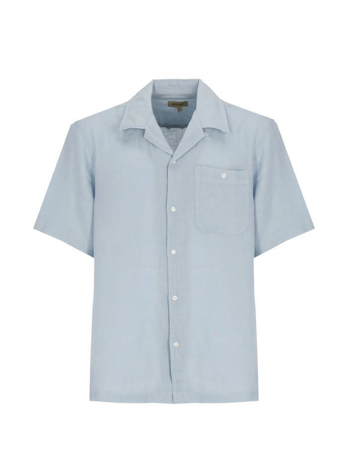 S-S Linen Shirt Blue Camicia
