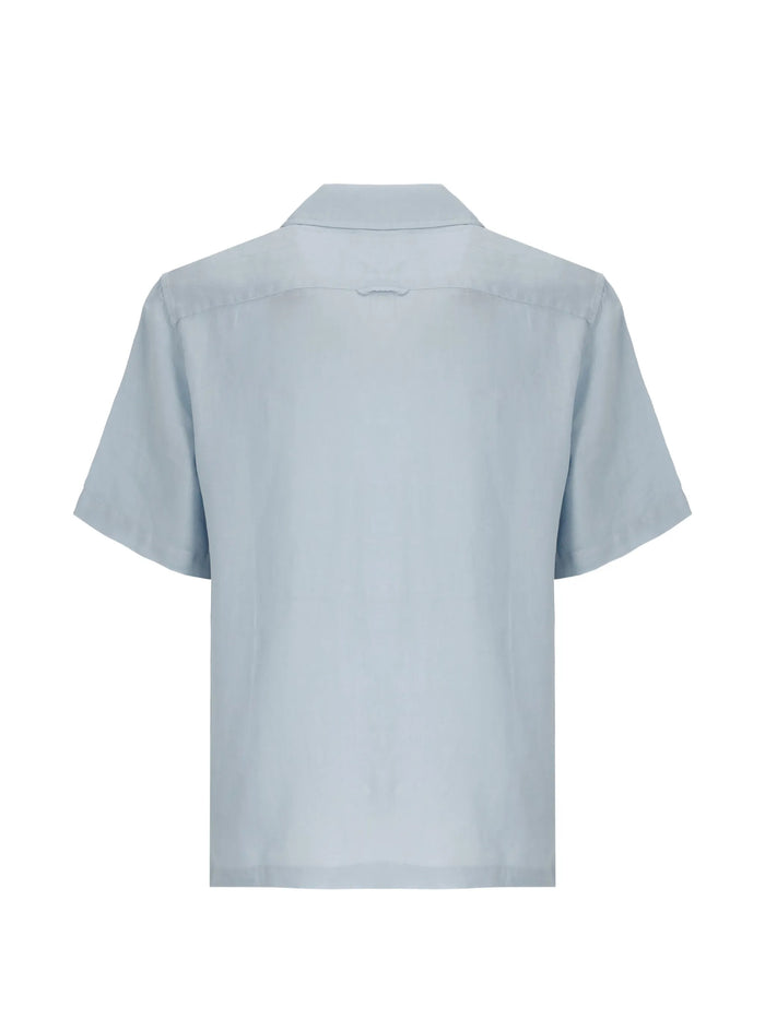 S-S Linen Shirt Blue Camicia