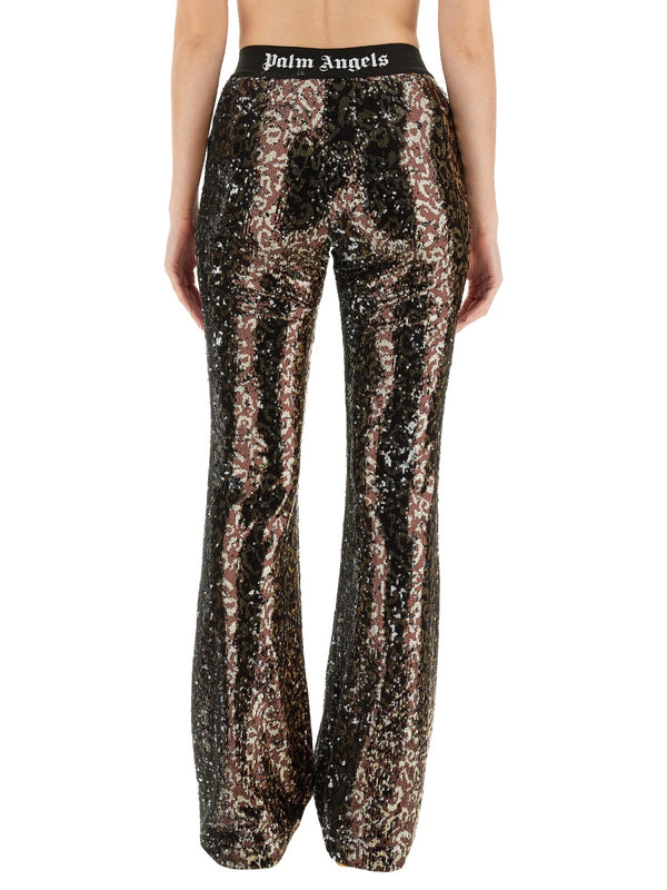 Flare Fit Pants Multicolour Polyester Trousers