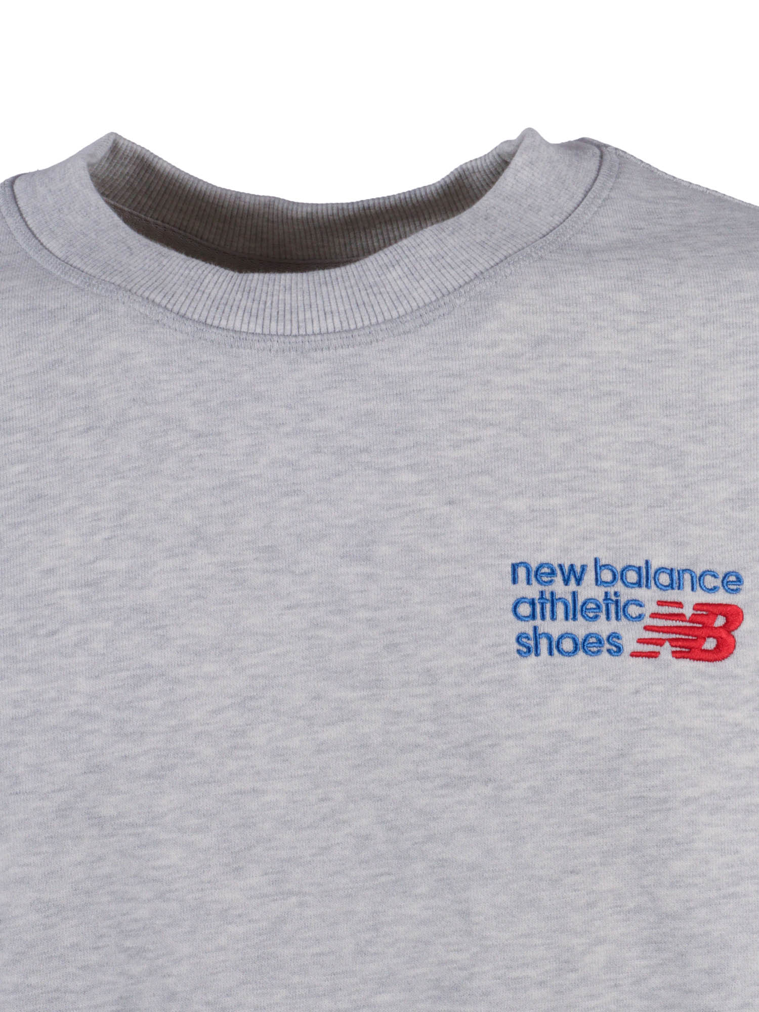 Athletics Premium Logo Crew - Ash Heather Grey Cotton Crewneck