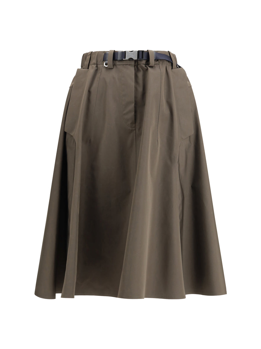 Midi Skirt Camouflage Nylon Recycled Polyester