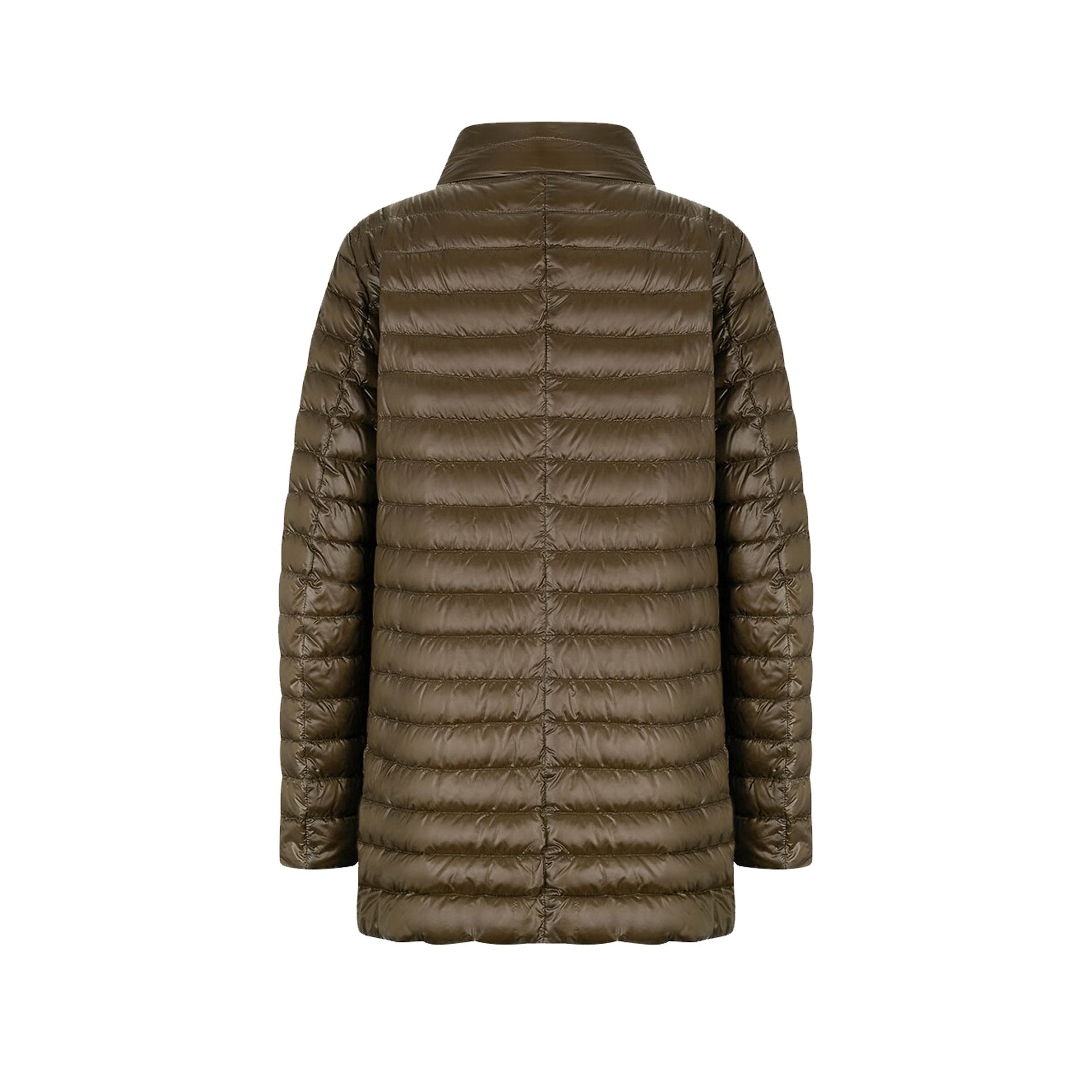 Herno Ultralight Reversible A-Line Down Coat Green Polyamide