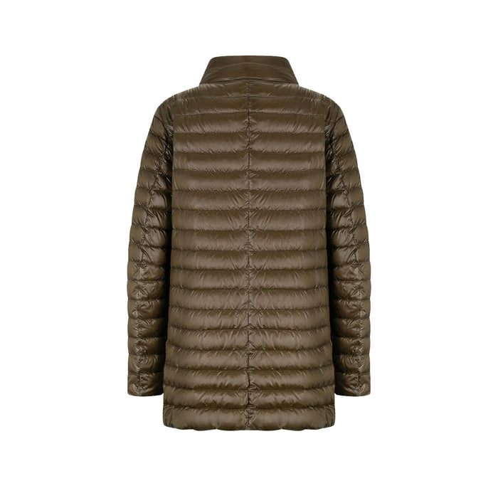 Herno Ultralight Reversible A-Line Down Coat Green Polyamide
