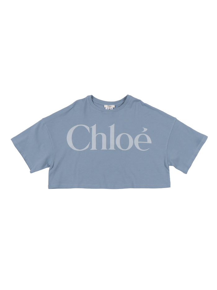 T-SHIRT Light Blue Cotton Short Sleeves