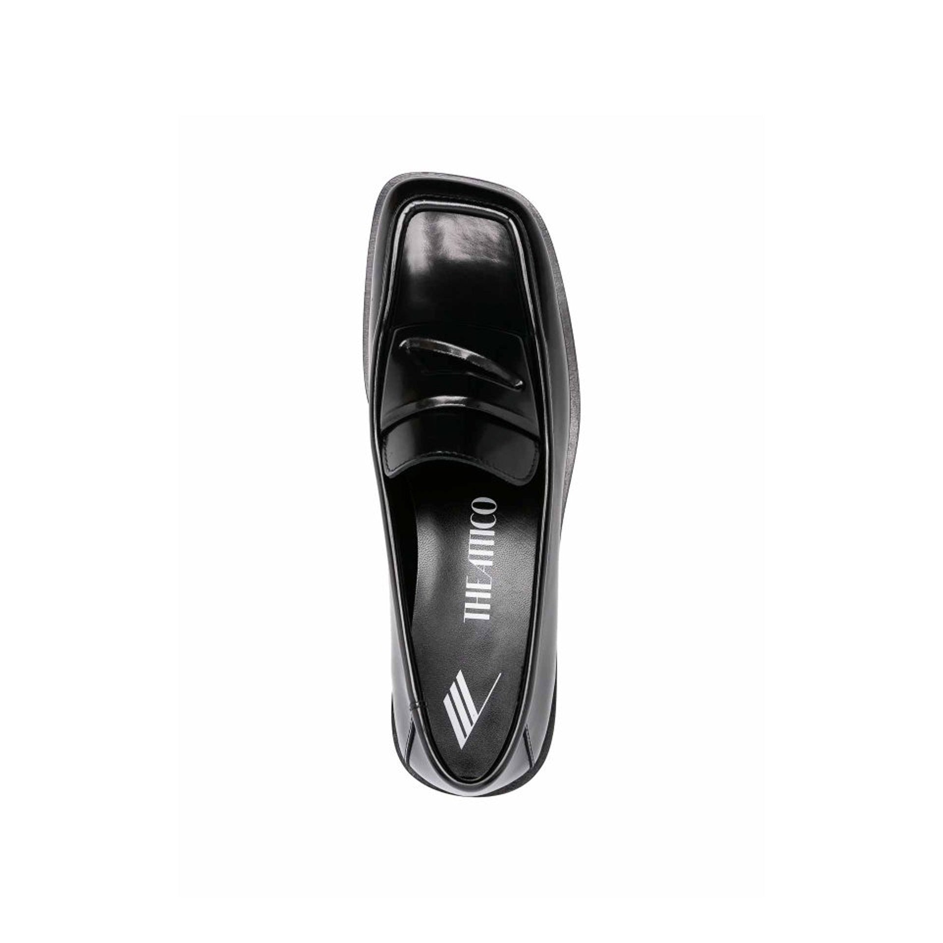 The Attico Amanda Leather Loafers Black Calf