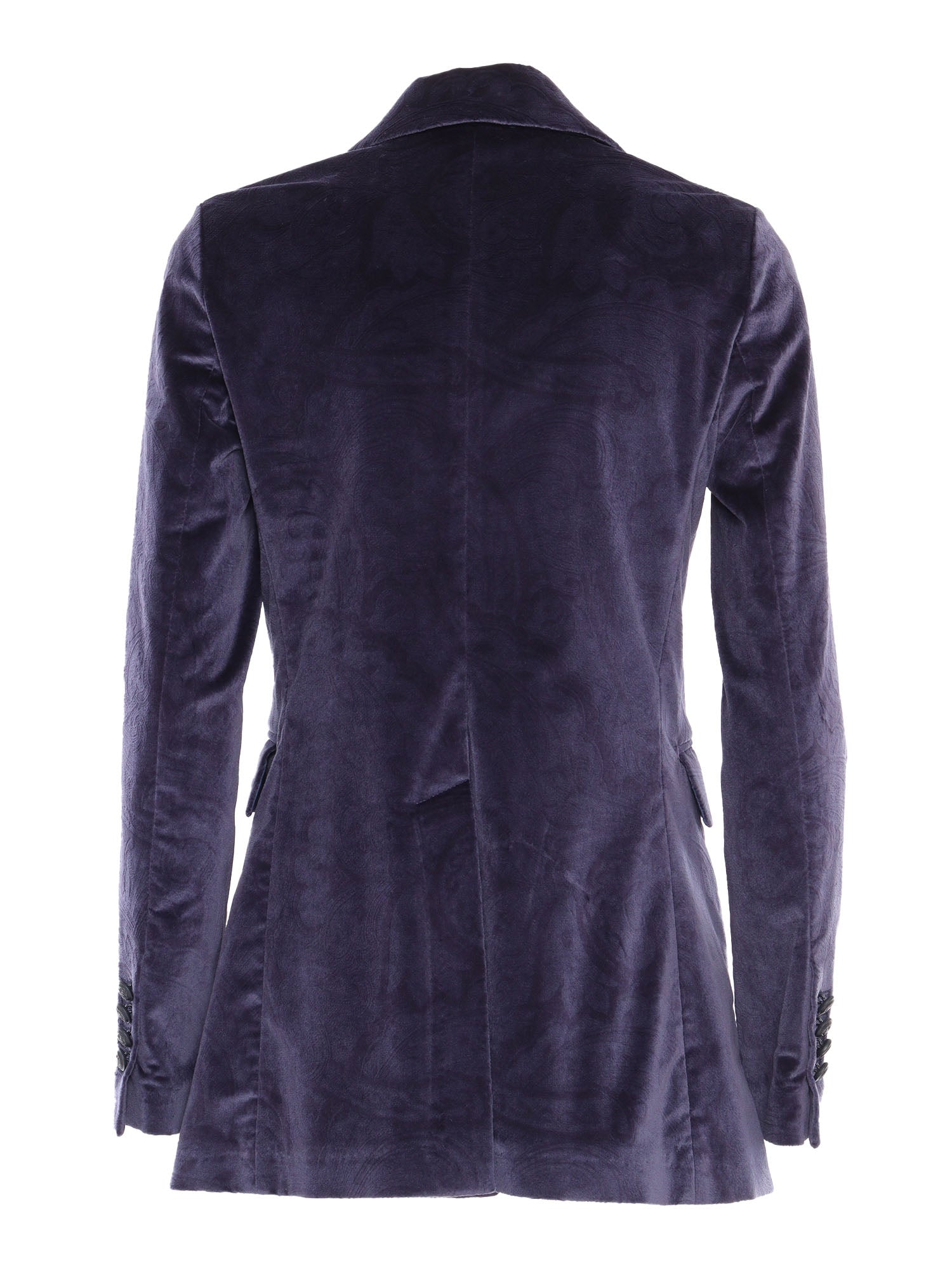 Velvet Double Breasted Jacket Black Cotton Elastane