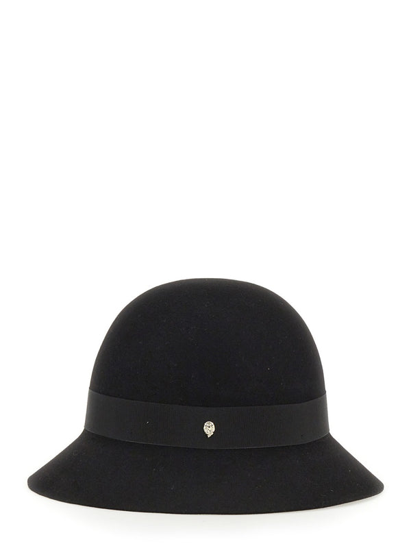 Cloche Etta Hat Black Main: Merino Wool