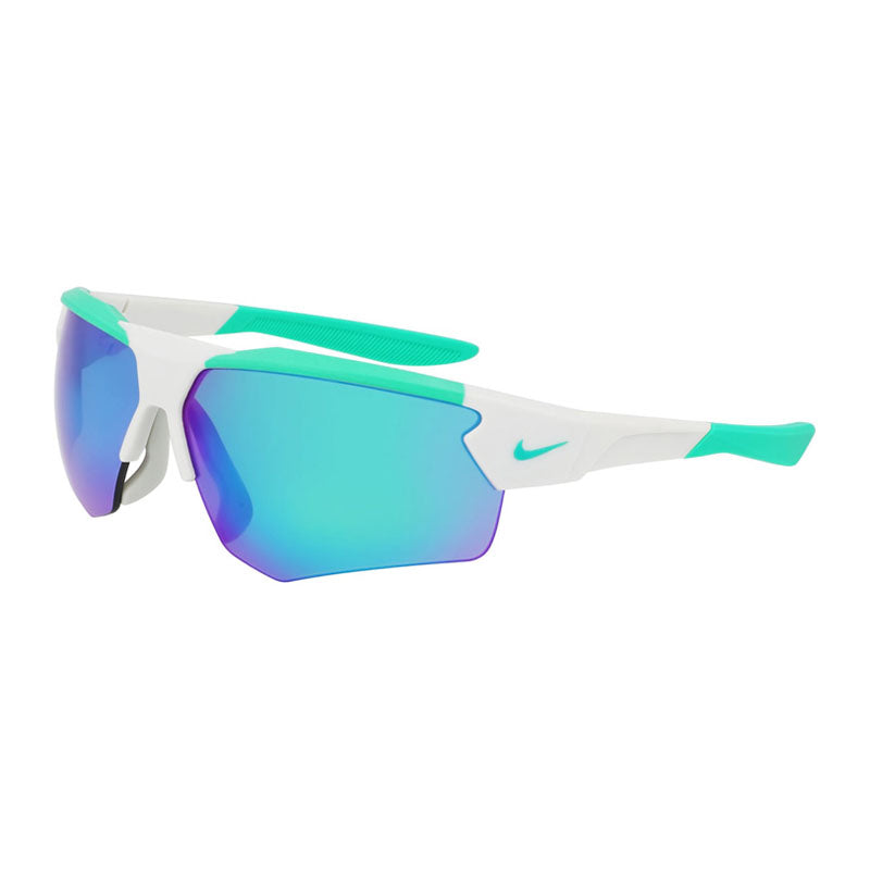 Nike Sunglasses Shield Semi Rim, Matte Light Silver Frame And Green Lens Cloakduoev24036907