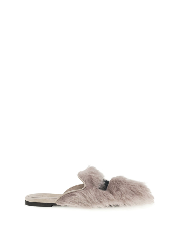 Dolce & Gabbana 81% Lamb Ovis Aries; 19% Goatskin mule in gray