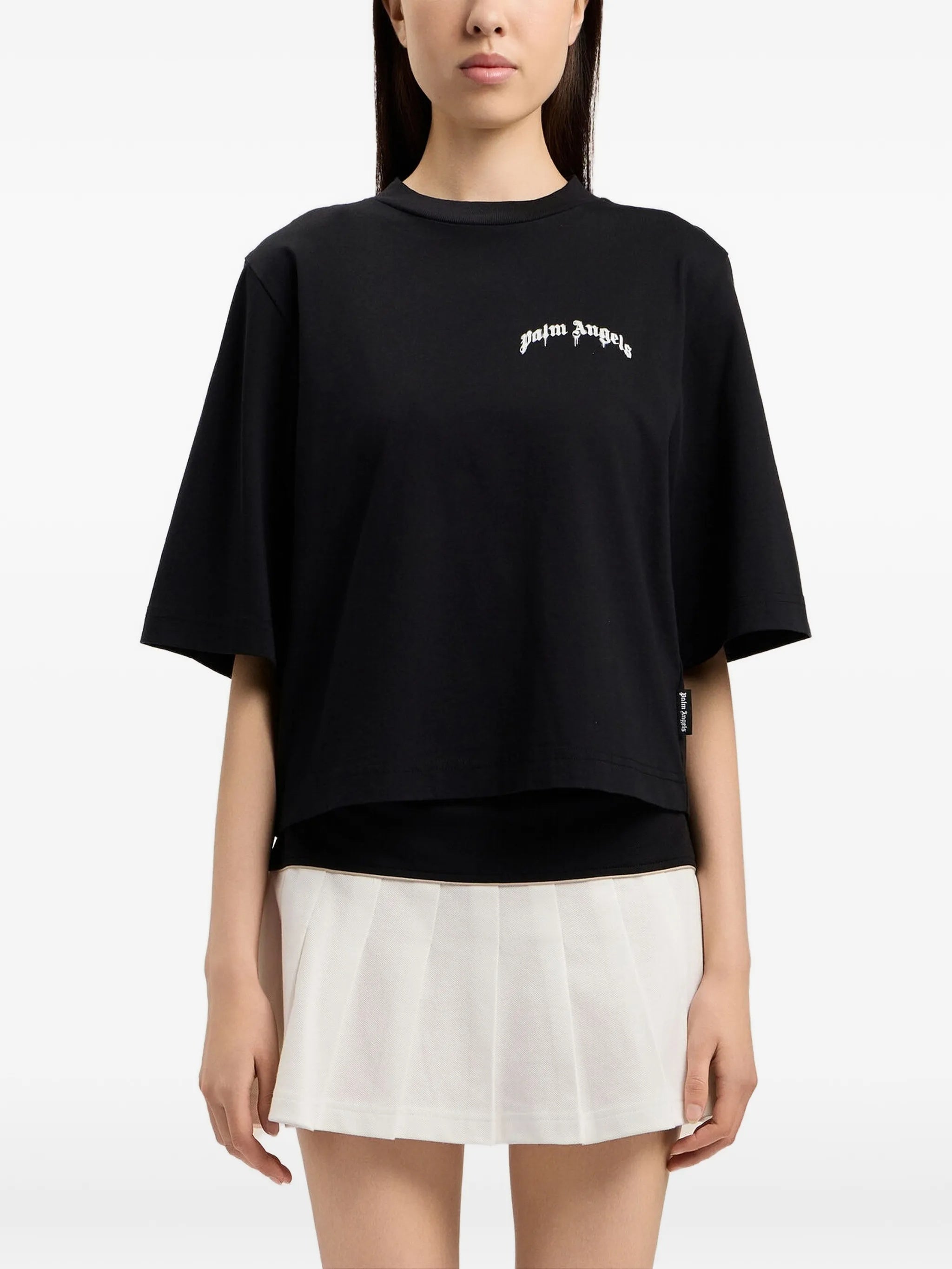 Mini Curved Logo Boxy Tee Black T-shirt