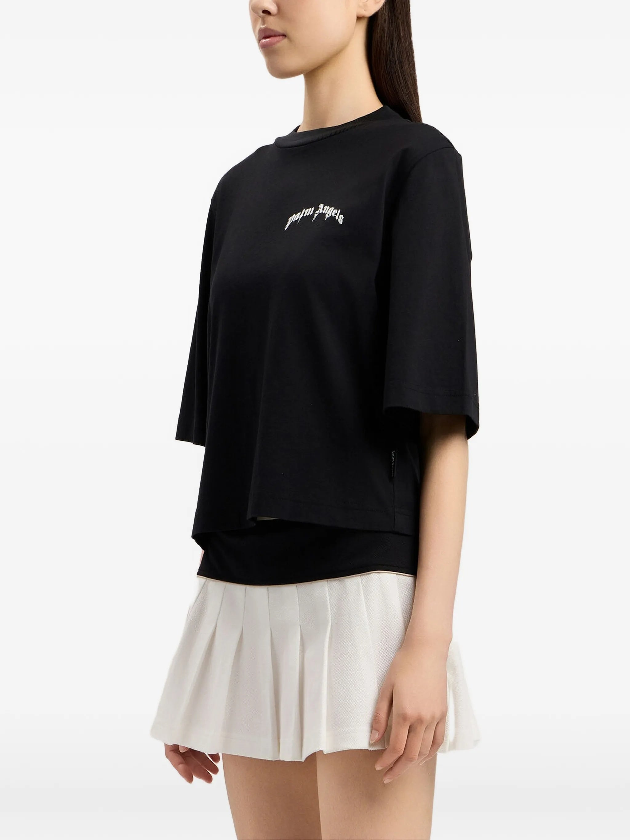 Mini Curved Logo Boxy Tee Black T-shirt