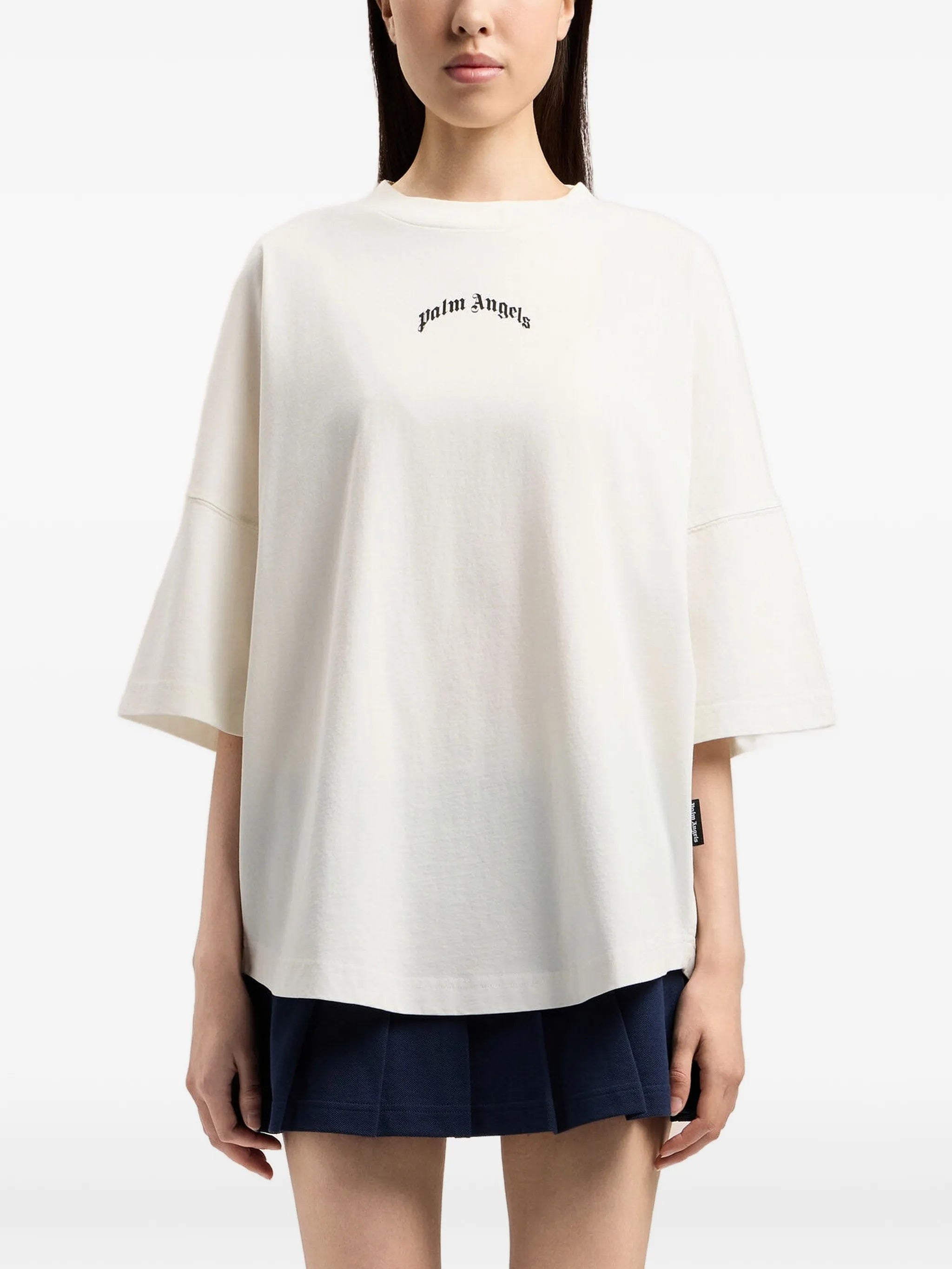 Curved Logo Over Tee White T-shirt