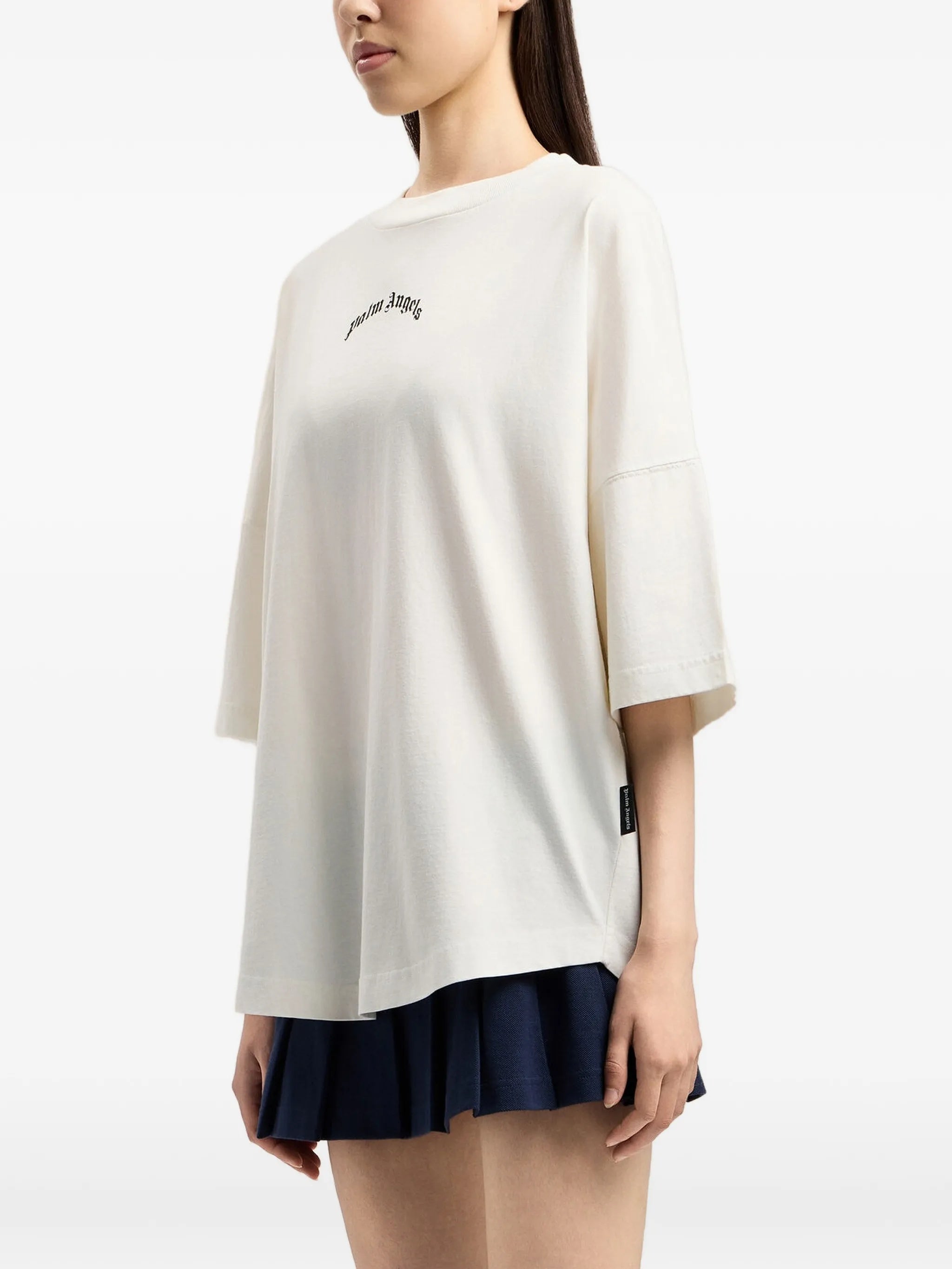 Curved Logo Over Tee White T-shirt