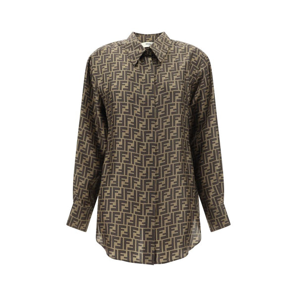 Fendi 100% Silk shirt in brown