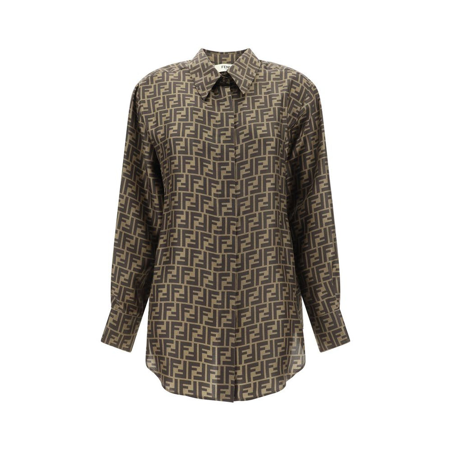 Fendi 100% Silk shirt in brown