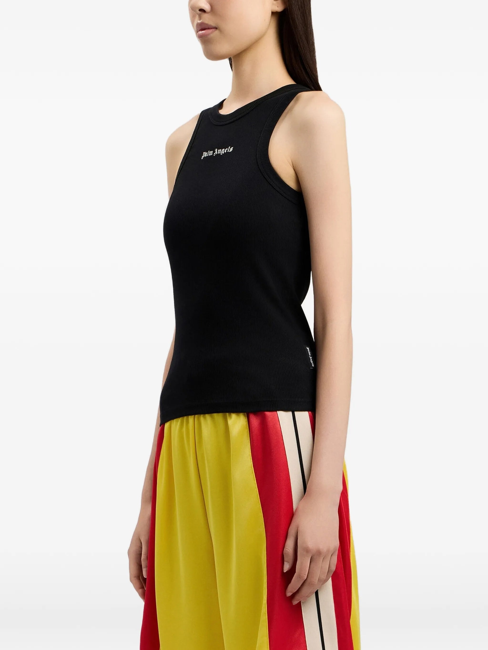 Classic Logo Fitted Tank Top Black T-shirt