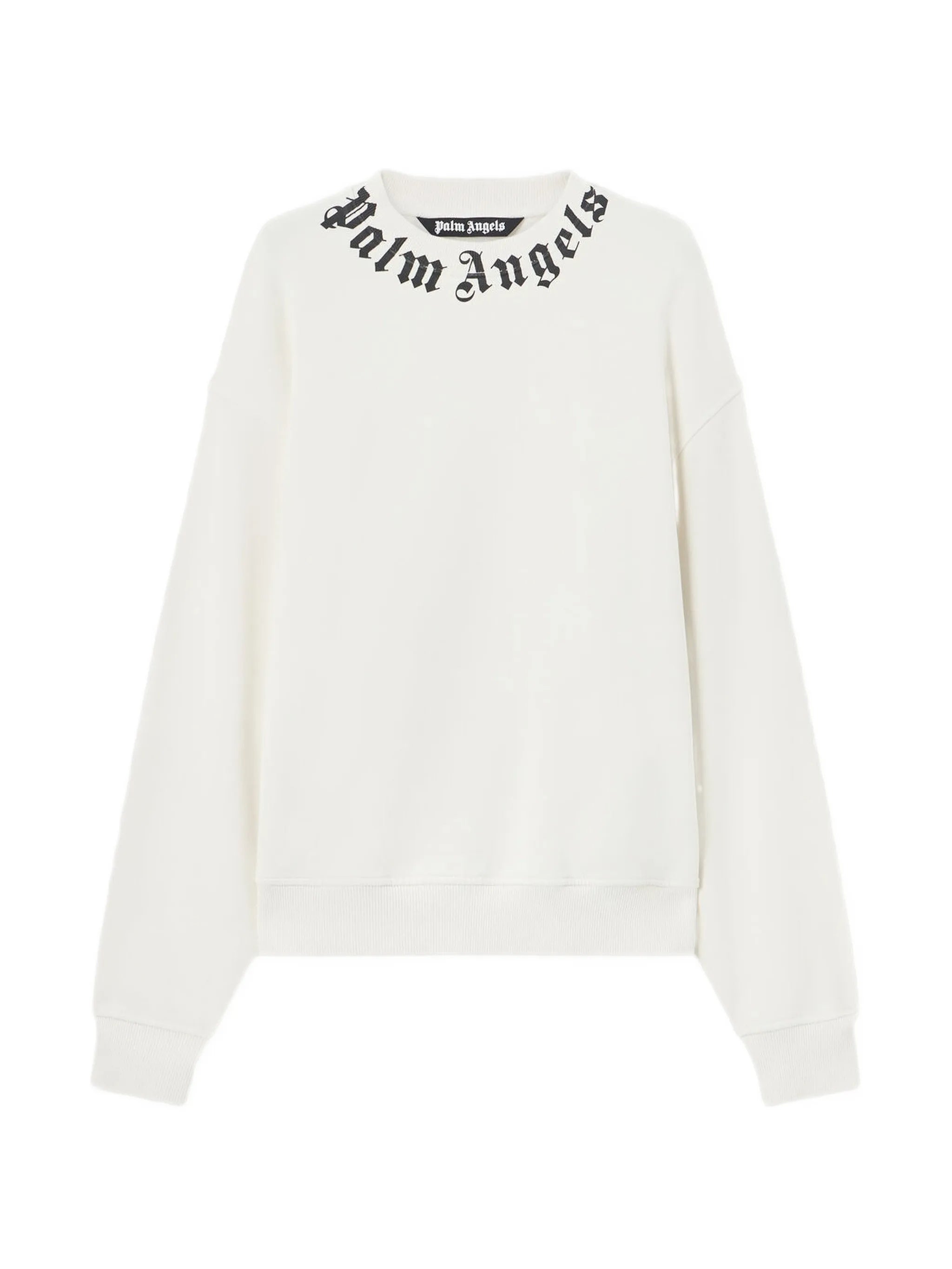 Neck Logo Regular Crew White Felpa