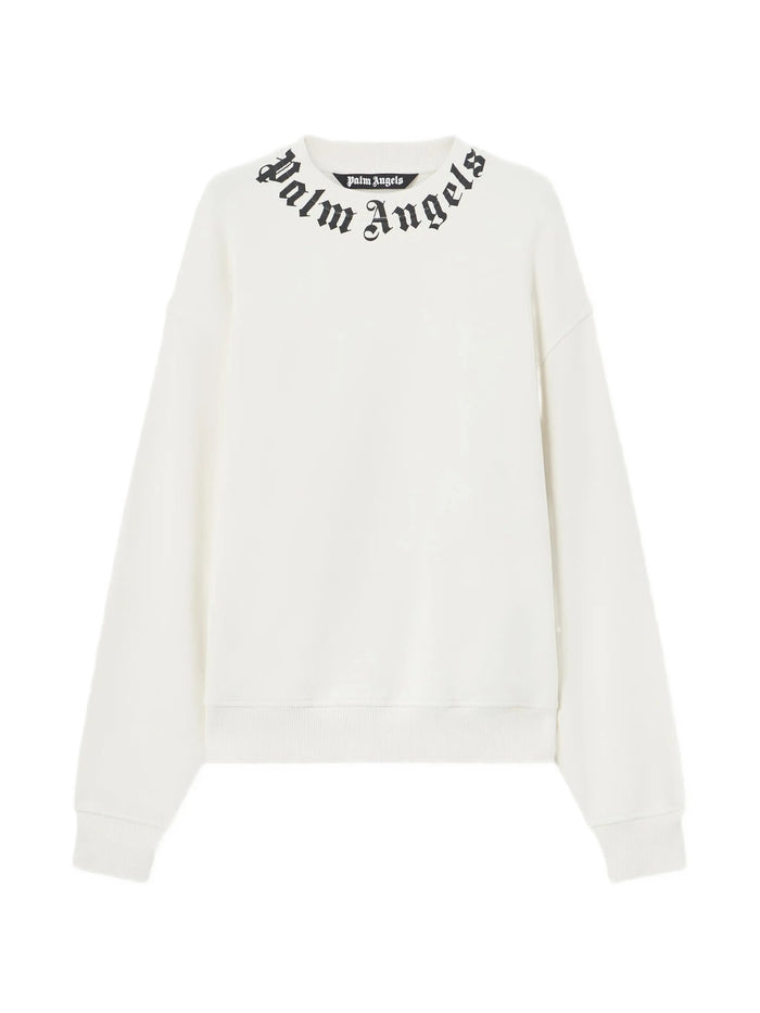 Neck Logo Regular Crew White Felpa