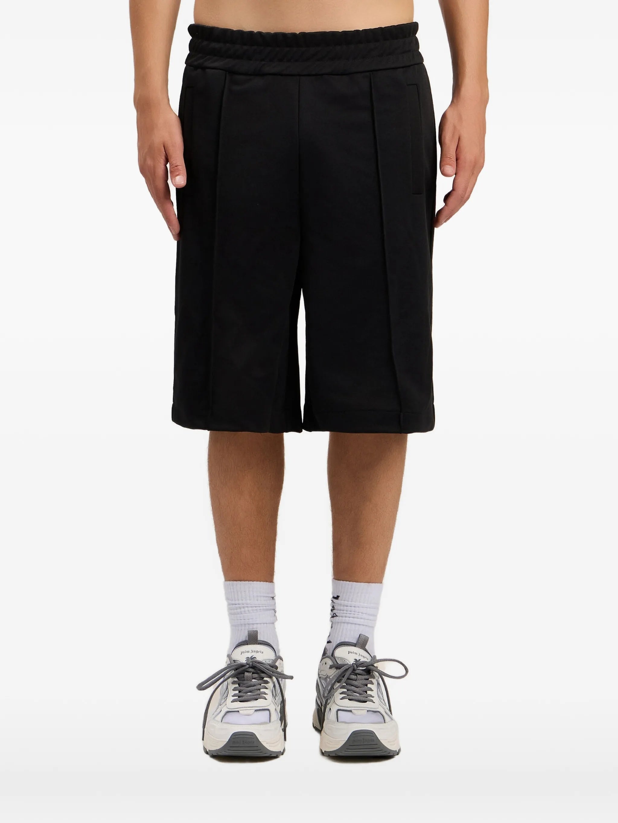 B Curved Logo Track Shorts Black