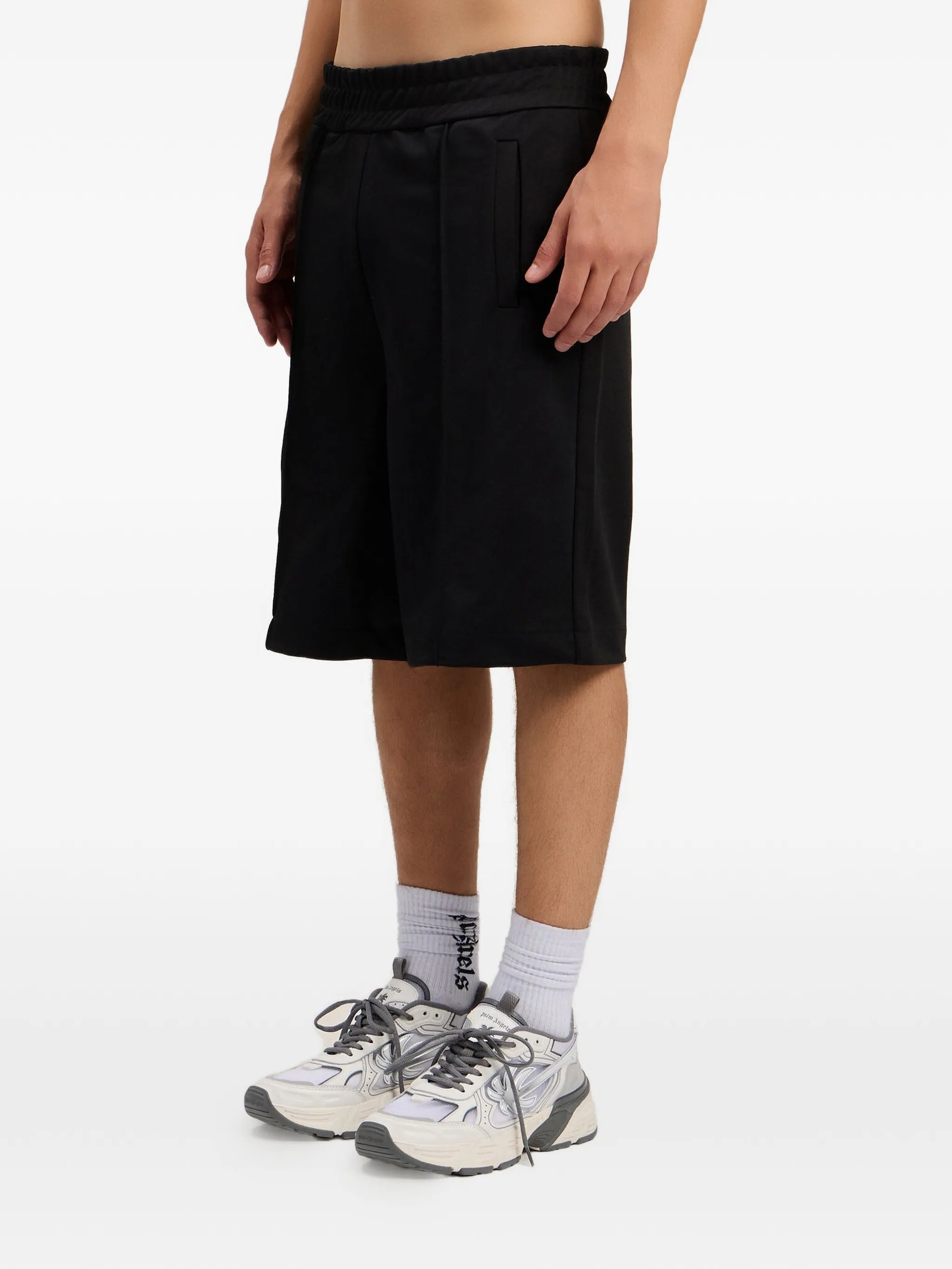 B Curved Logo Track Shorts Black