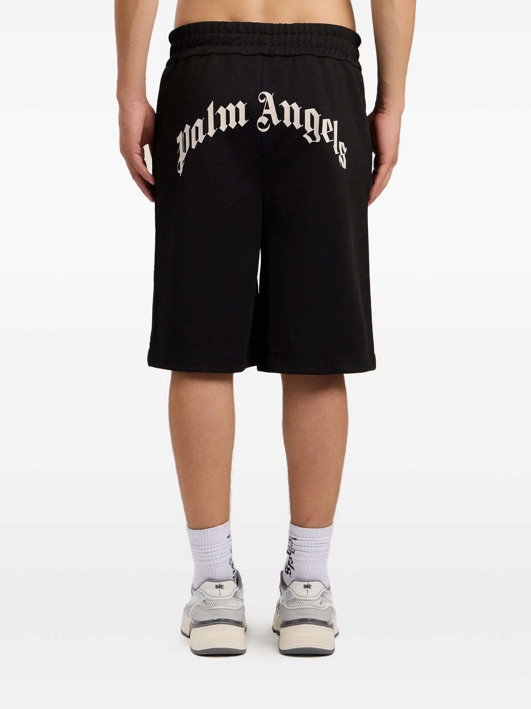 B Curved Logo Track Shorts Black