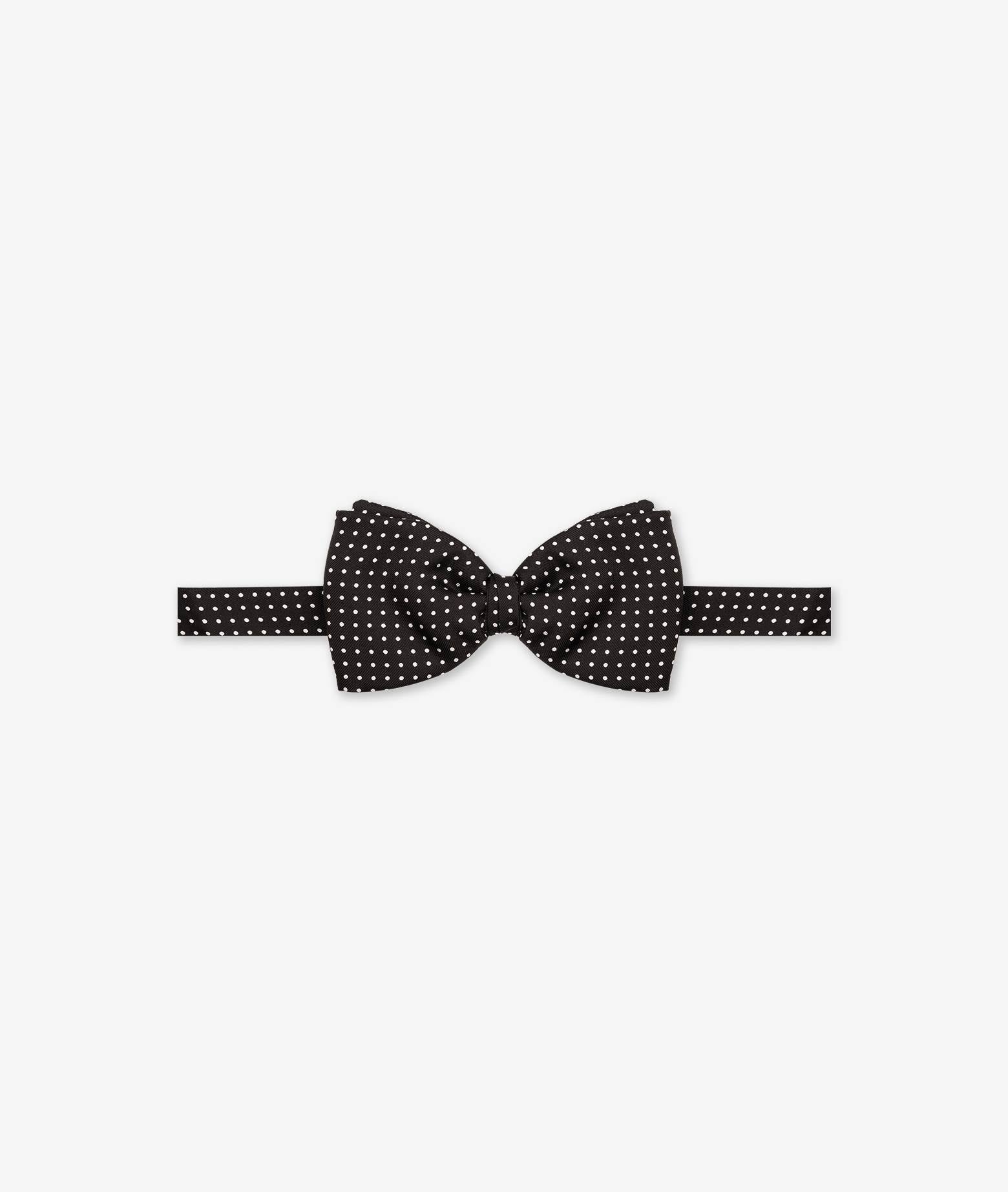Bow Tie Pois Black Printed