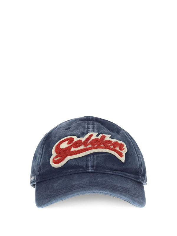 Golden Goose GUP02837P002625 100% Cotton baseball cap in navy
