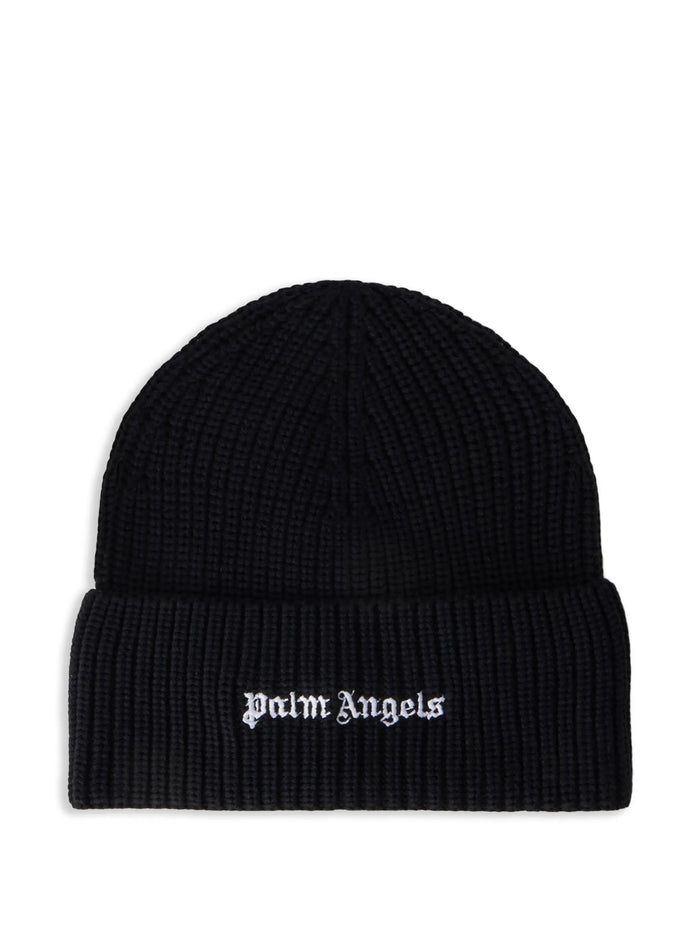 Classic Logo Ribbed Beanie Black Cappello